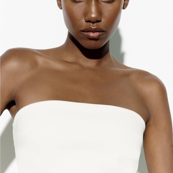 Zara White MIDI DRESS
NWT Size XXL 
Strapless midi dress - Picture 5 of 10